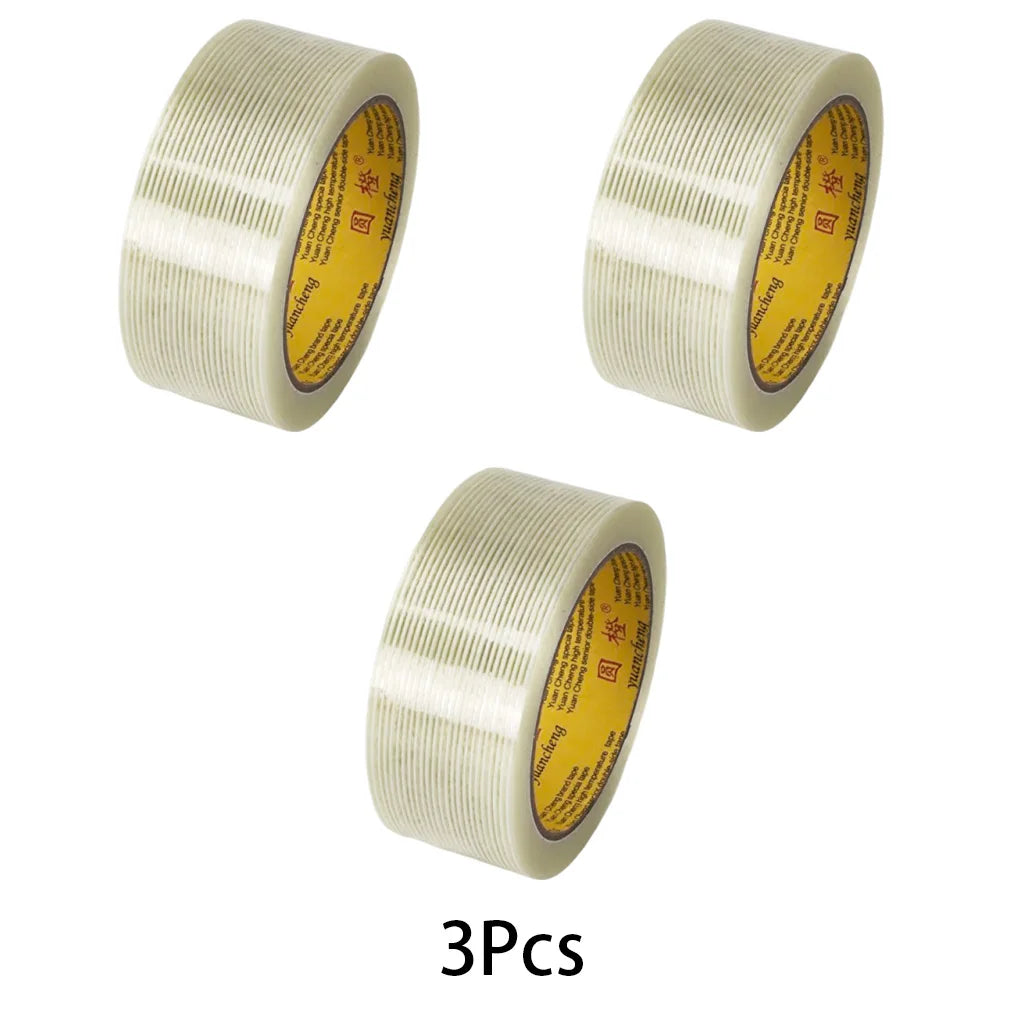Striped Fiberglass Filament Tape Typhoon Window Glass Reinforcement Tape Strong Adhesive No Residue Weatherproof Fiber Tape Qme 3Pcs 20M 50mm
