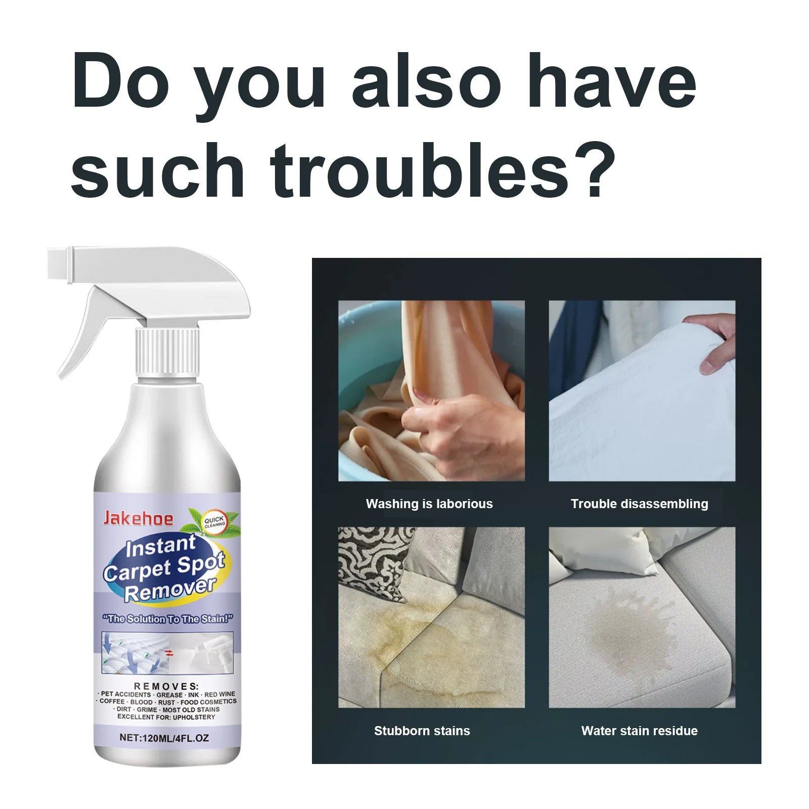 Carpet Cleaner Liquid Safe Lasting Powerful Stains Remover Fabric Sofa Surfaces Clean Multifunctional Carpet Fragrance Detergent Qme