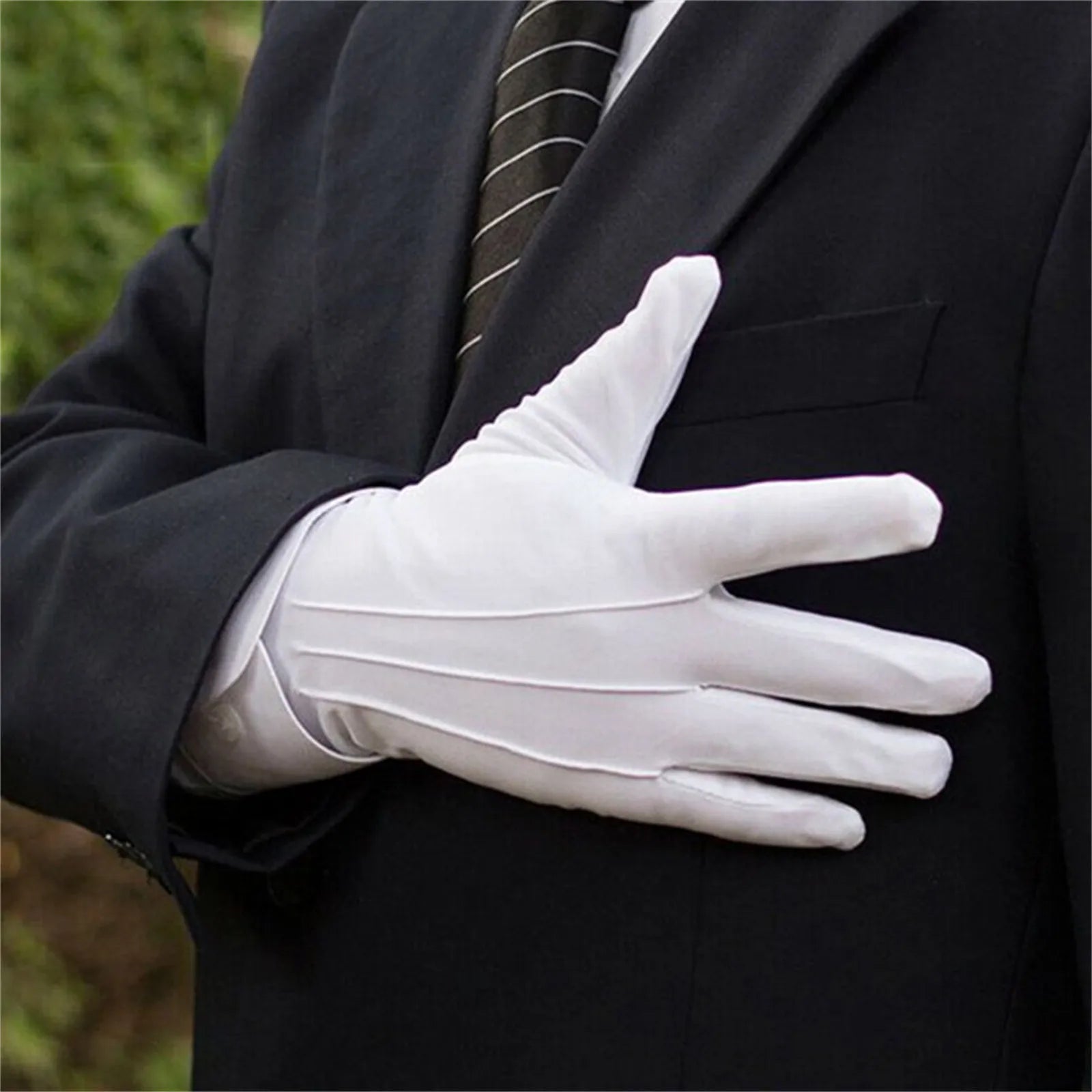 Full Finger Etiquette White Cotton Gloves Multipropose Waiters/Drivers/Jewelry/Gardern Workers Mittens Cosplay Accessories Qme