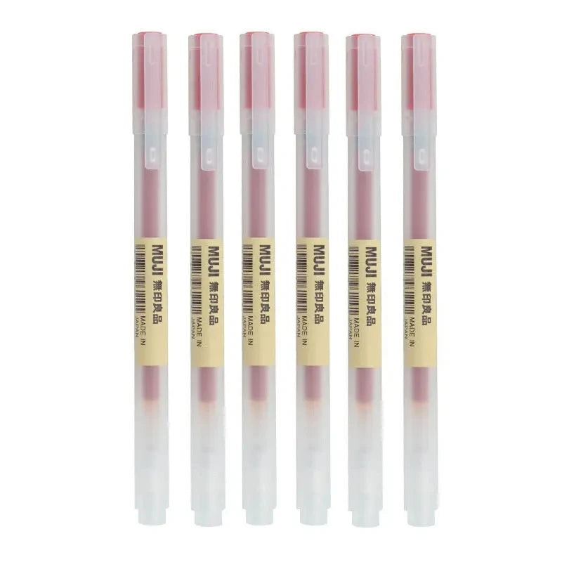 3-6Pcs Kawaii Gel Pen Black/Red/Blue 0.5mm Ink MUJIs Gel Pen Office School Ballpoint Pen Writing Stationery Qme 0.5mm 6red
