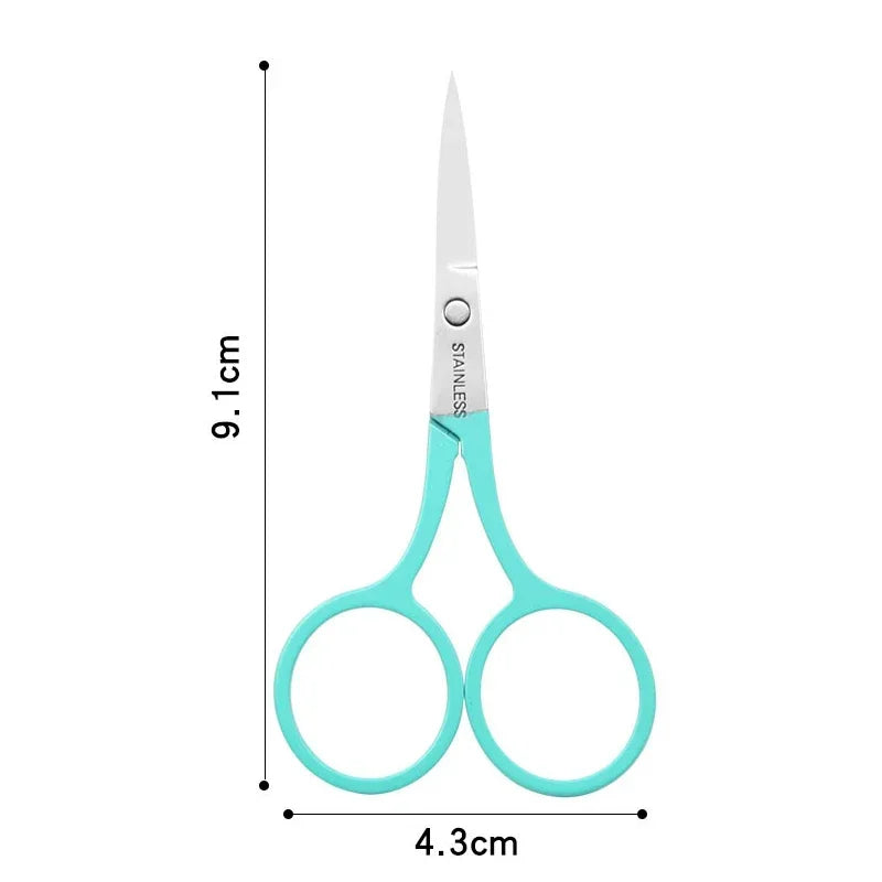 1Pcs Eyebrow Scissor Makeup Eyelash Trimmer Facial Hair Remover Manicure Scissor Nail Cuticle Tool Beauty Scissors Qme Blue