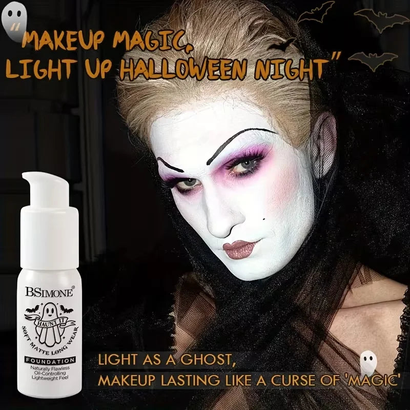 Long-lasting White Foundation Waterproof Sweatproof Halloween Ghost Qme