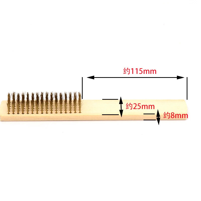 Wood Handle Brass Wire Copper Brush Industrial Devices Surface Inner Qme