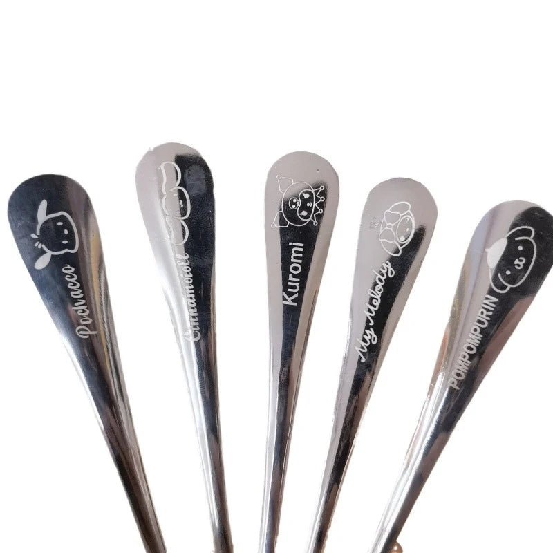 Kuromi Stainless Steel 3-Piece Portable Cutlery Set Cute Cartoon-Themed, Stylish Fork and Spoon Set Qme