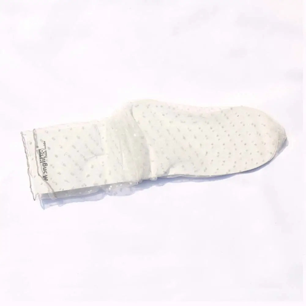 Thin Chiffon Female Fashion Nylon Glass Stockings Dress Socks Tulle Socks Qme white One Size