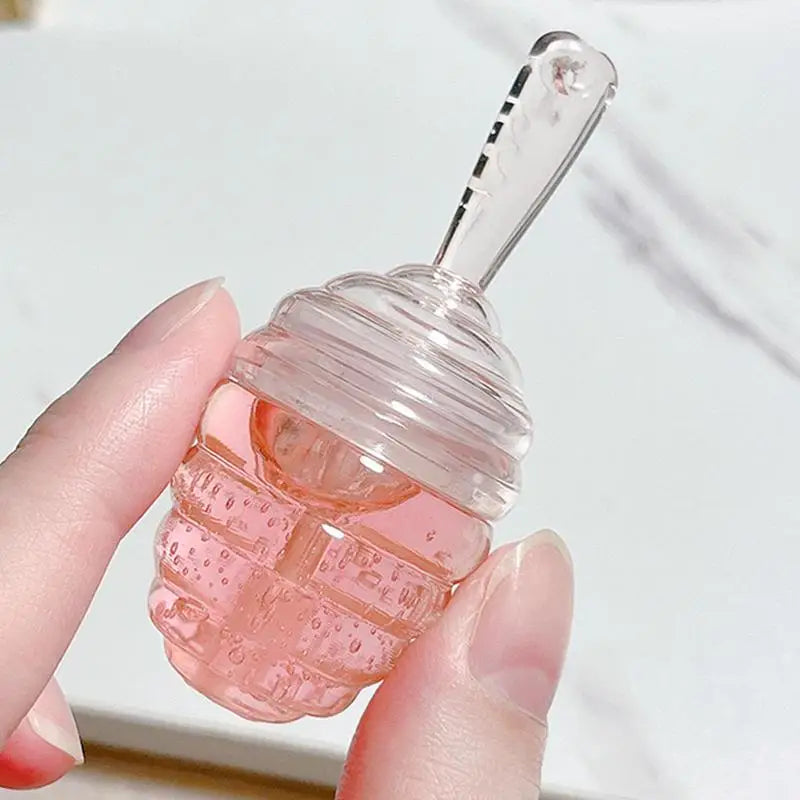 Lovely Honey Pot Lip Oil Lip Gloss Lip Balm Hydrating Lip Balm For Lip Care Moisturizing Clear Lip Oil Liquid Lipstick Qme