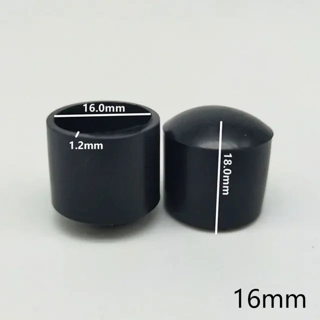16Pcs Silicone Table Chair Leg Tips Caps Black/Transparent Non-slip Floor Protector Furniture Bottom Reduce Noise End Covers Qme Black-16mm 16Pcs