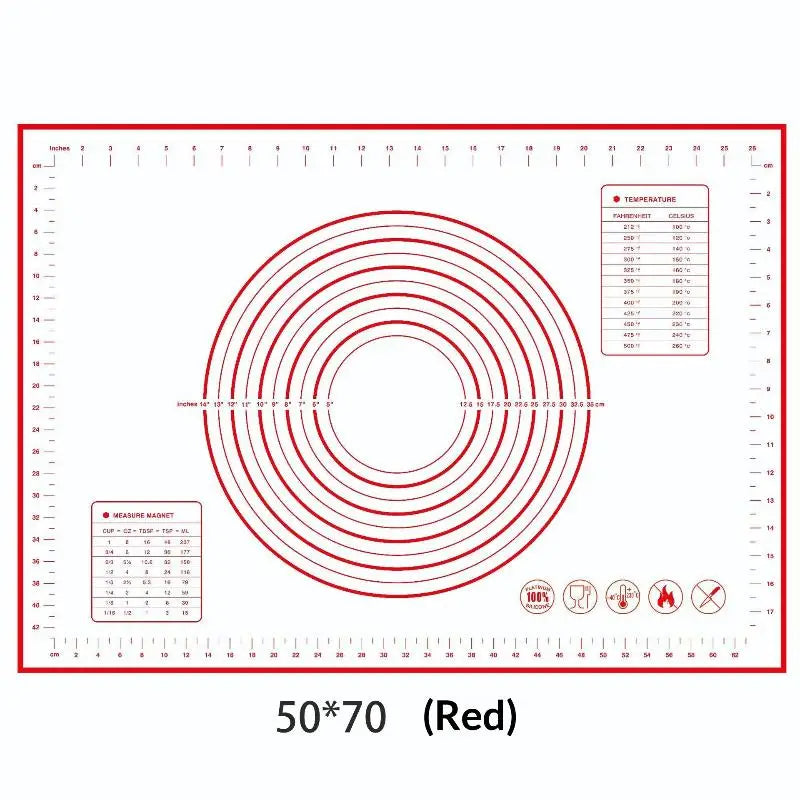 Silicone Baking Mat Pastry Rolling Kneading Pad Kitchen Crepes Pizza Qme XL
