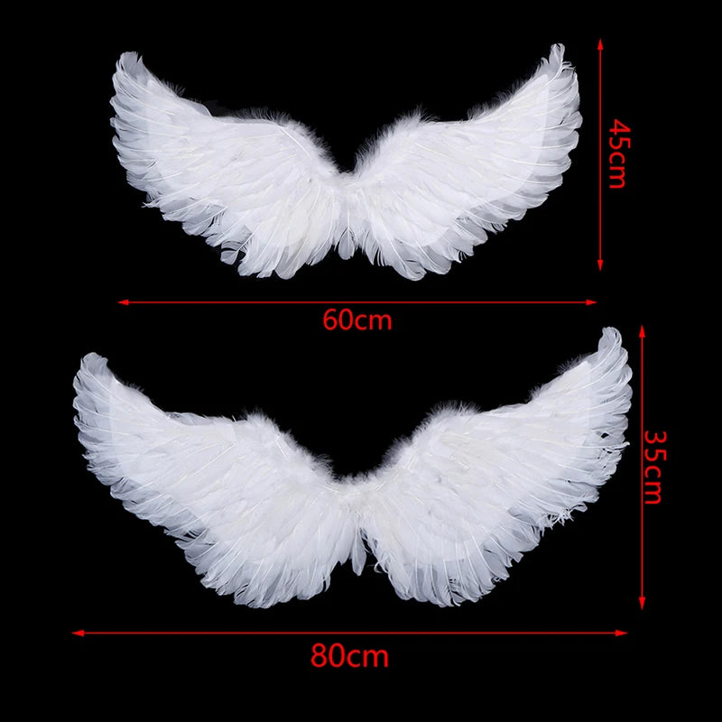 Swallow Shape White Angel Wings Elastic Straps Kids Party Cosplay Qme