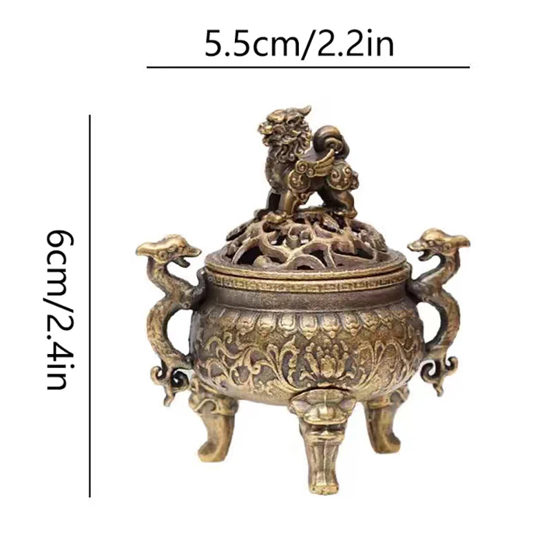 Vintage Alloy Incense Burner Stick Holder Three Legged Hollow Out Qme ONE SIZE