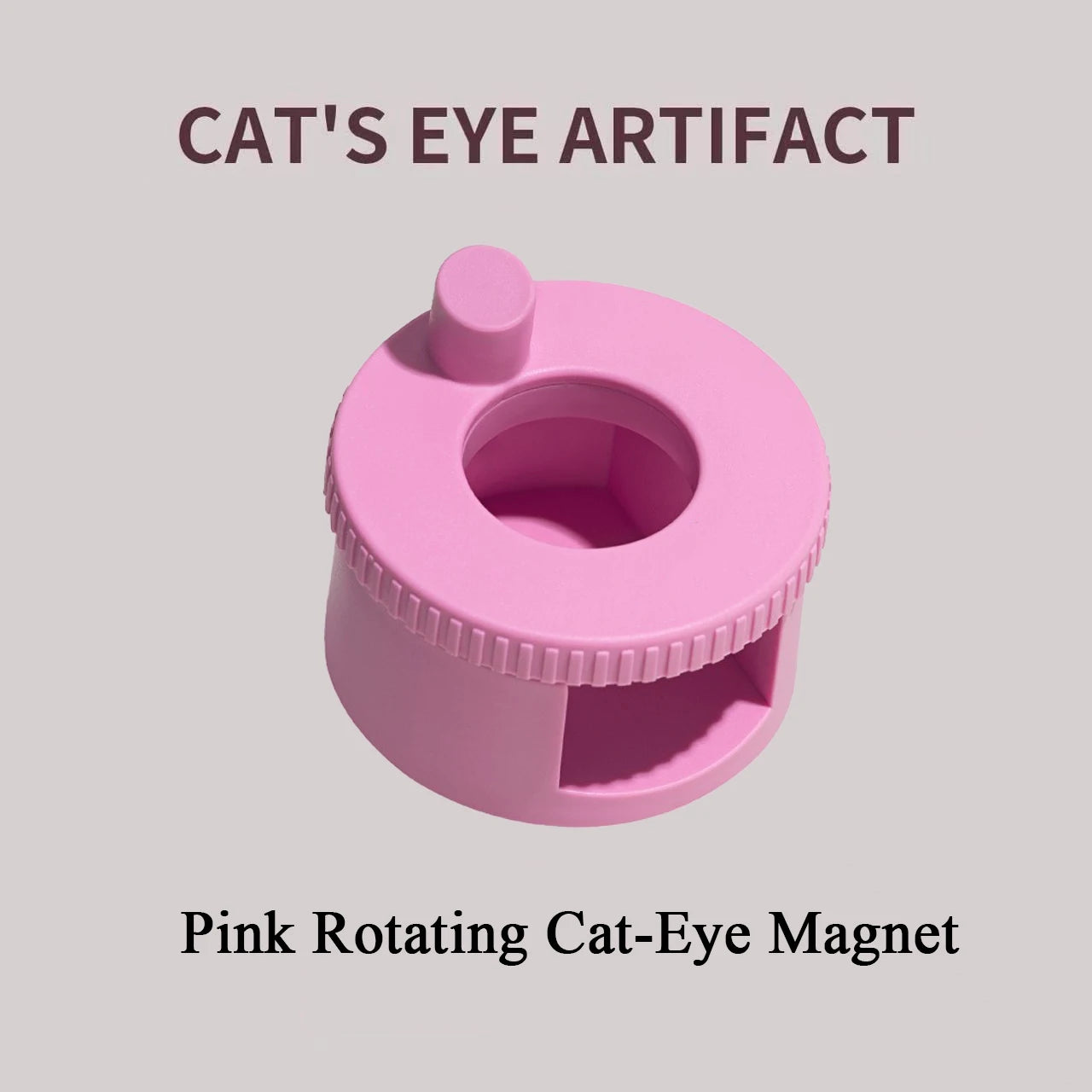 Auto Rotate Cat Eye Magnet, Professional Nail Art Tool for 3D Glass Bead Effect, Strong Magnetic Wand Easy for Beginner DIY Nail Qme B Pink