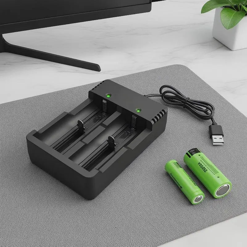 Universal Dual Slot Battery Charger 18650 18700 Compatible 110V 220V Qme