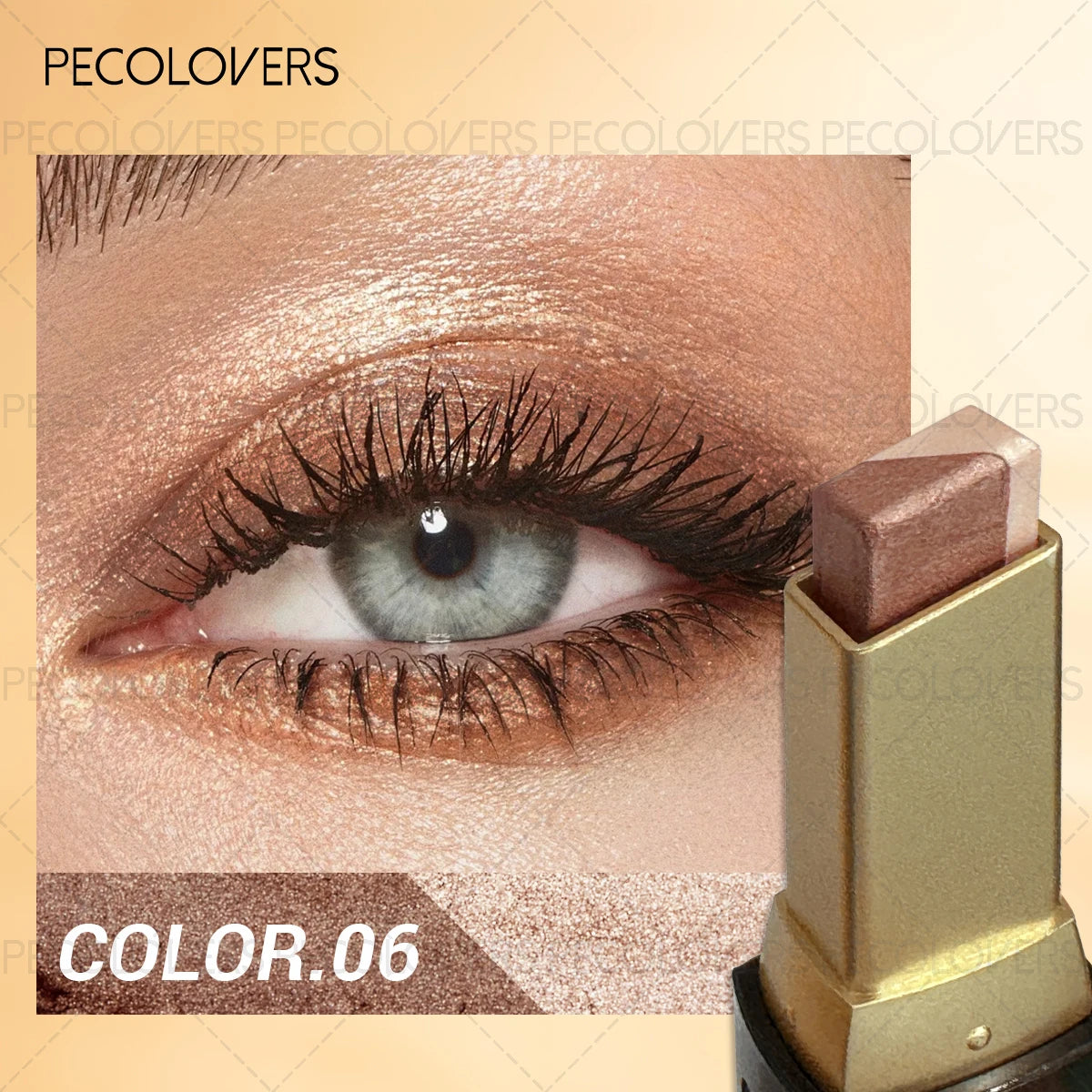 Two-tone Eyeshadow Stick Pearl Shimmer Waterproof Non-fading Rose Qme 06