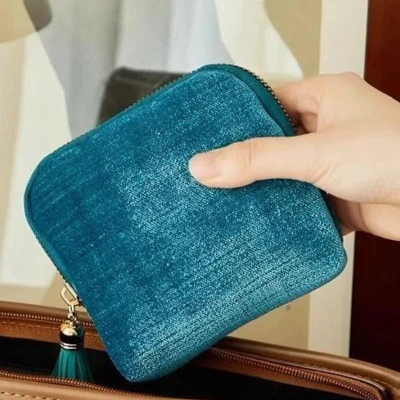 5-Layer Jewelry Storage Bag Velvet Jewelry Pouch Bags For Watch Bracelet Rings Earrings Portable Travel Jewelry Case Qme