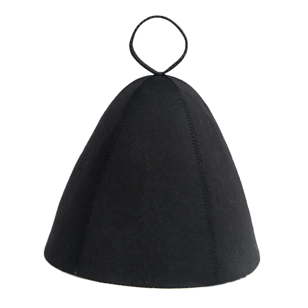 Anti Heat Sauna Hat Thicken Wool Felt Shower Cap Hair Turban Sauna Quickly Towel Drying Towel Hats Qme black