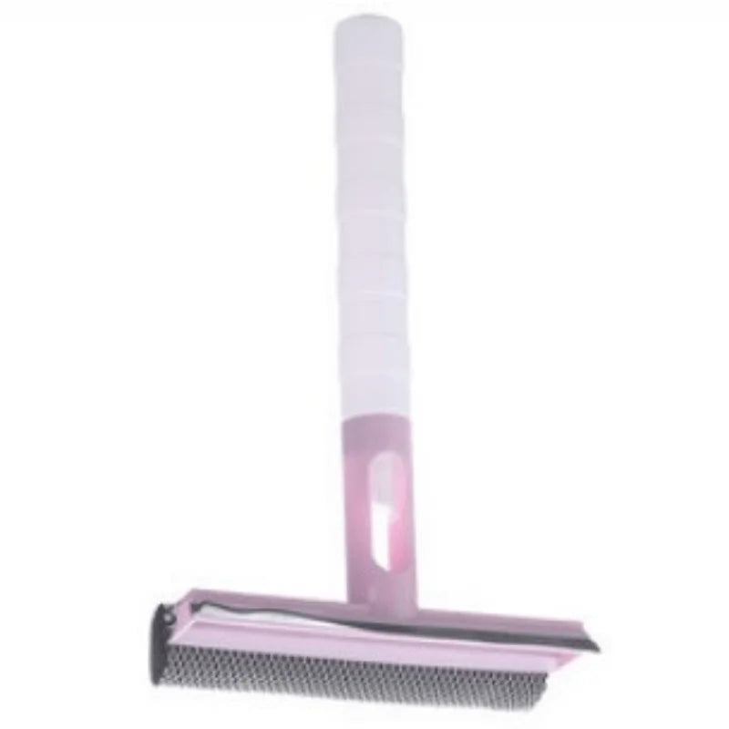 Car Glass Cleaner, 3 In 1 Multidirectional Rotation Spray Glass Wiper Window Squeegee, With Spray And Sponge Qme Pink