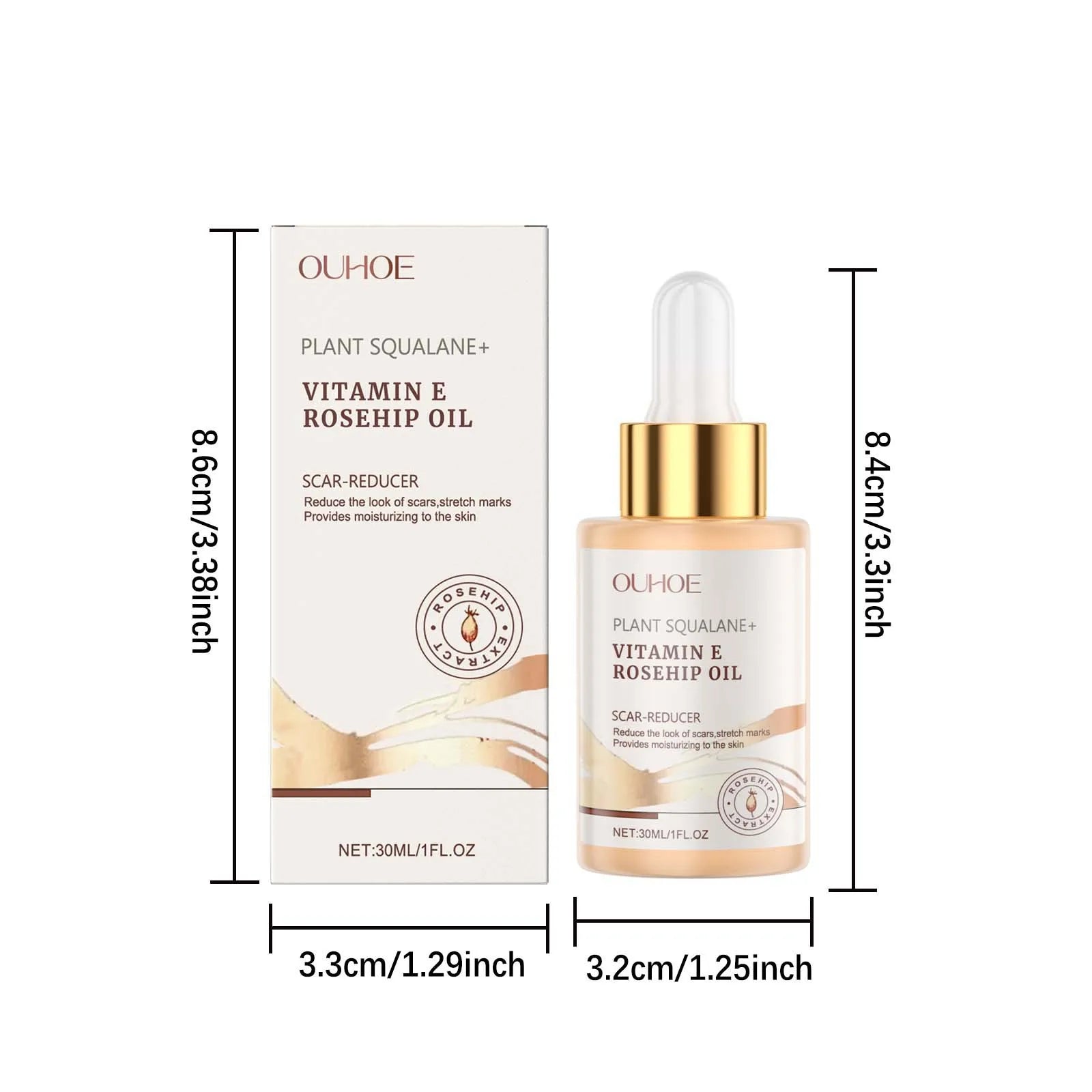 Moisturizing Squalane Rosehip Face Oil Lifting Firming Fade Fine Lines Smoothing Nourishing Skin Rejuvenation Facial Care Oil Qme