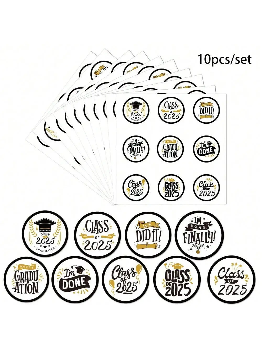 Graduation Season Sticker Label Party Decoration Candy Food Stickers Qme 10pcs 1600*900*700MM