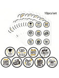 Graduation Season Sticker Label Party Decoration Candy Food Stickers Qme 10pcs 1600*900*700MM