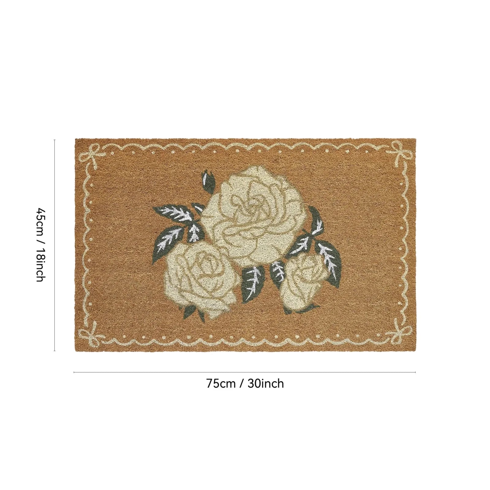 Multi-Color Rose Patten Outdoor Doormat Floral Welcome Mat Anti-slip Washable Scraper for Front Porch and Garden Entry Qme