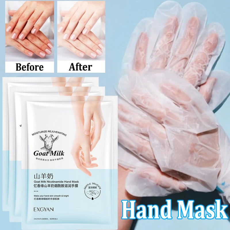 5 Pairs Goat Milk Hand Mask Skincare Nourishing Moisturizing Qme