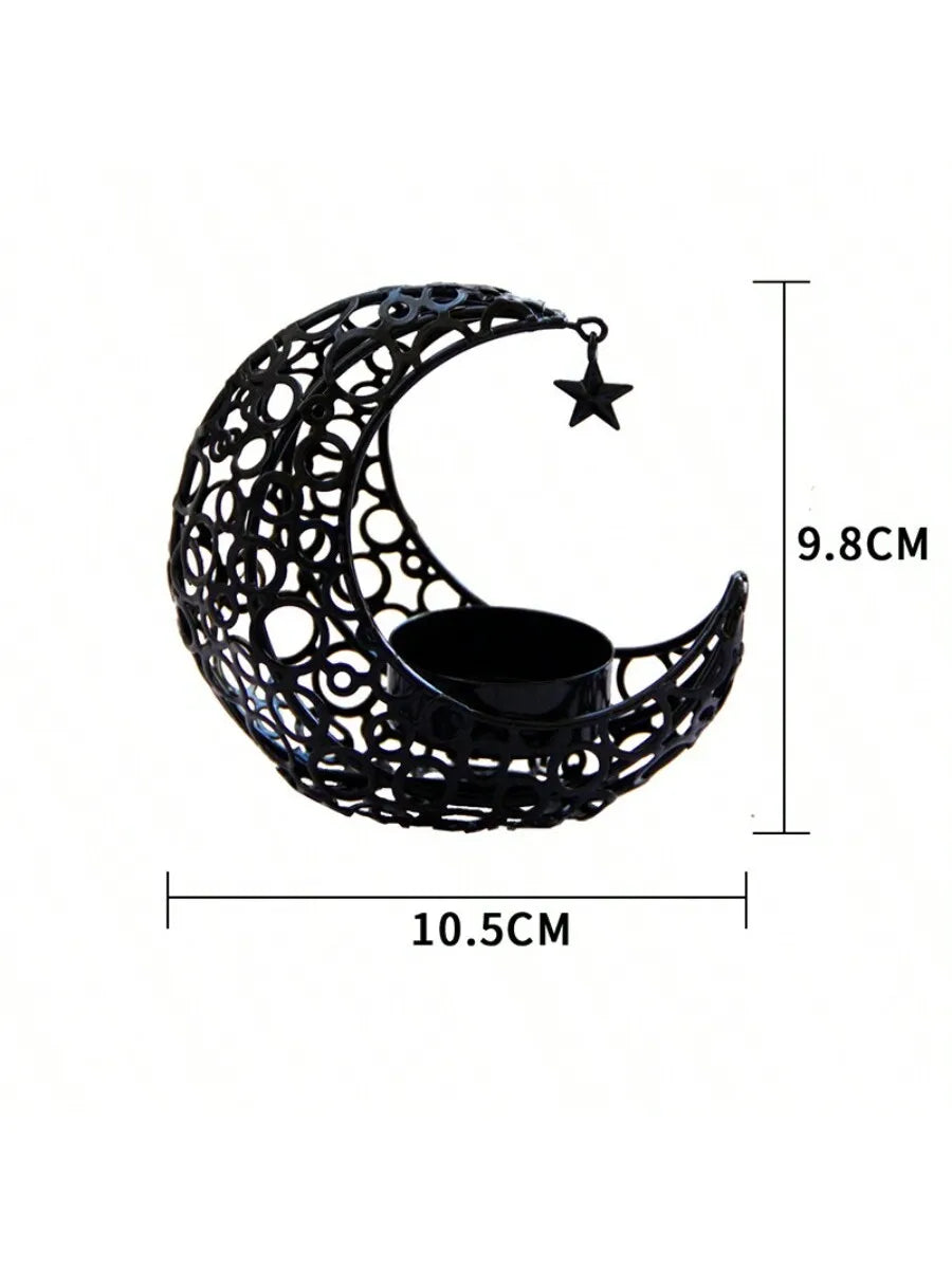Festival Moon Candlestick Aromatherapy Stove Iron Candle Stand Love Qme