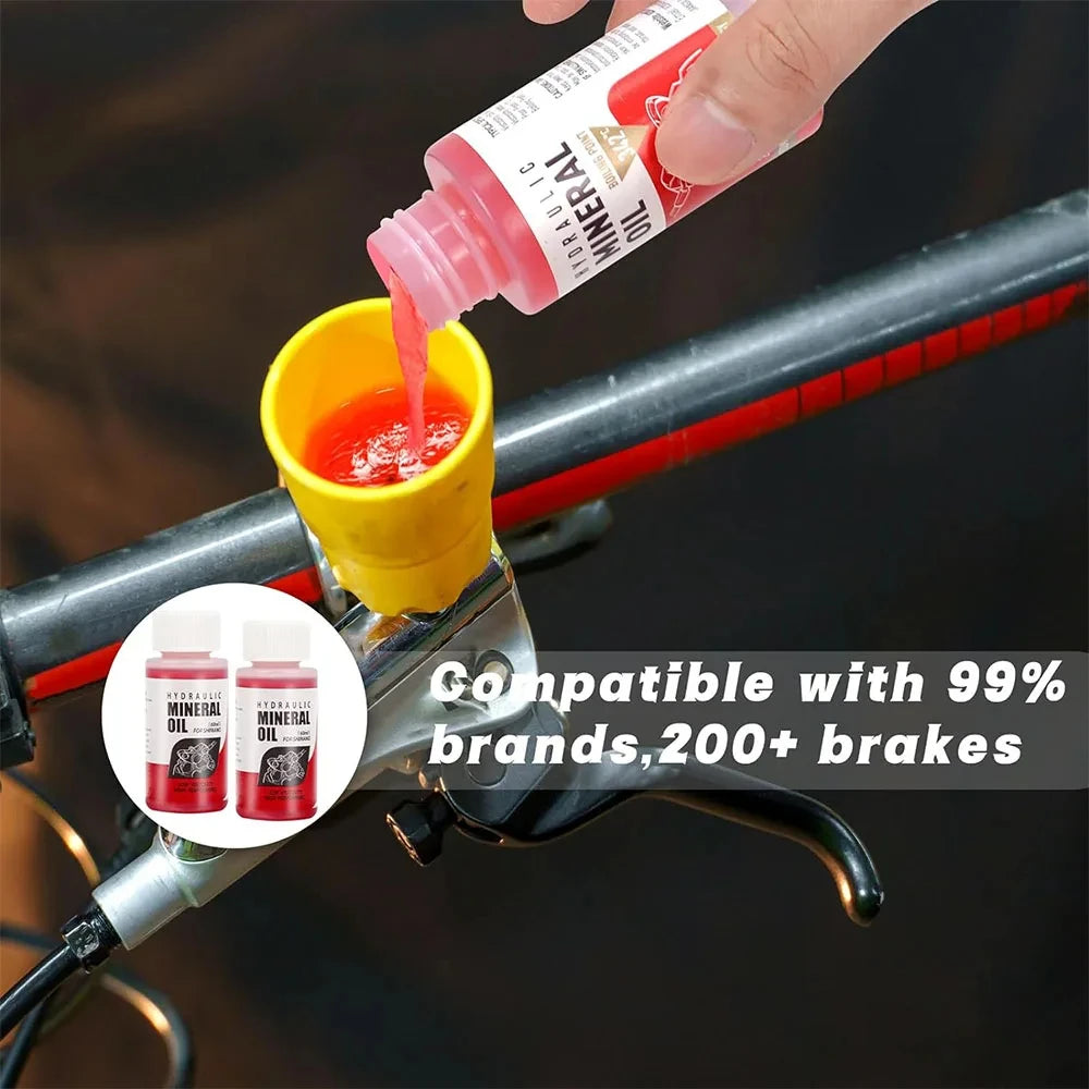 High Performance Bike Brake Mineral Oil - 60ml/2oz - Ideal for Shimano and Tektro Hydraulic Brake Systems Qme