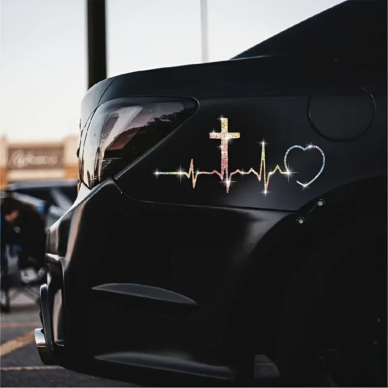 Reflective heart-shaped pattern stickers, suitable for use on cars, motorcycles, laptops, and glass decorations. Qme
