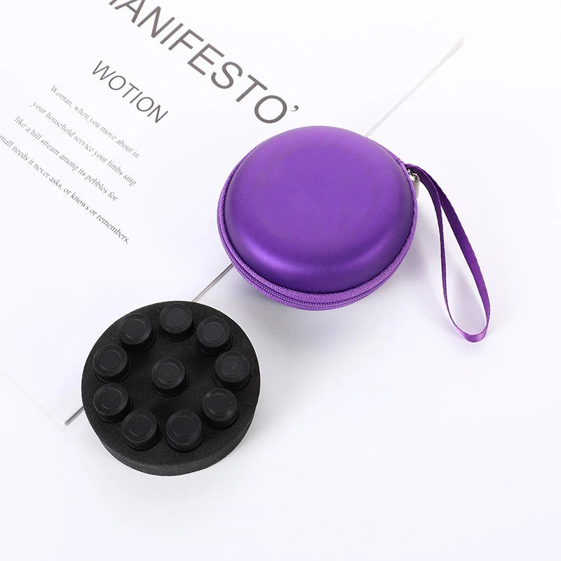1- PU Portable Essential Oil Case 10 Bottles Perfume Bag Box Travel Qme