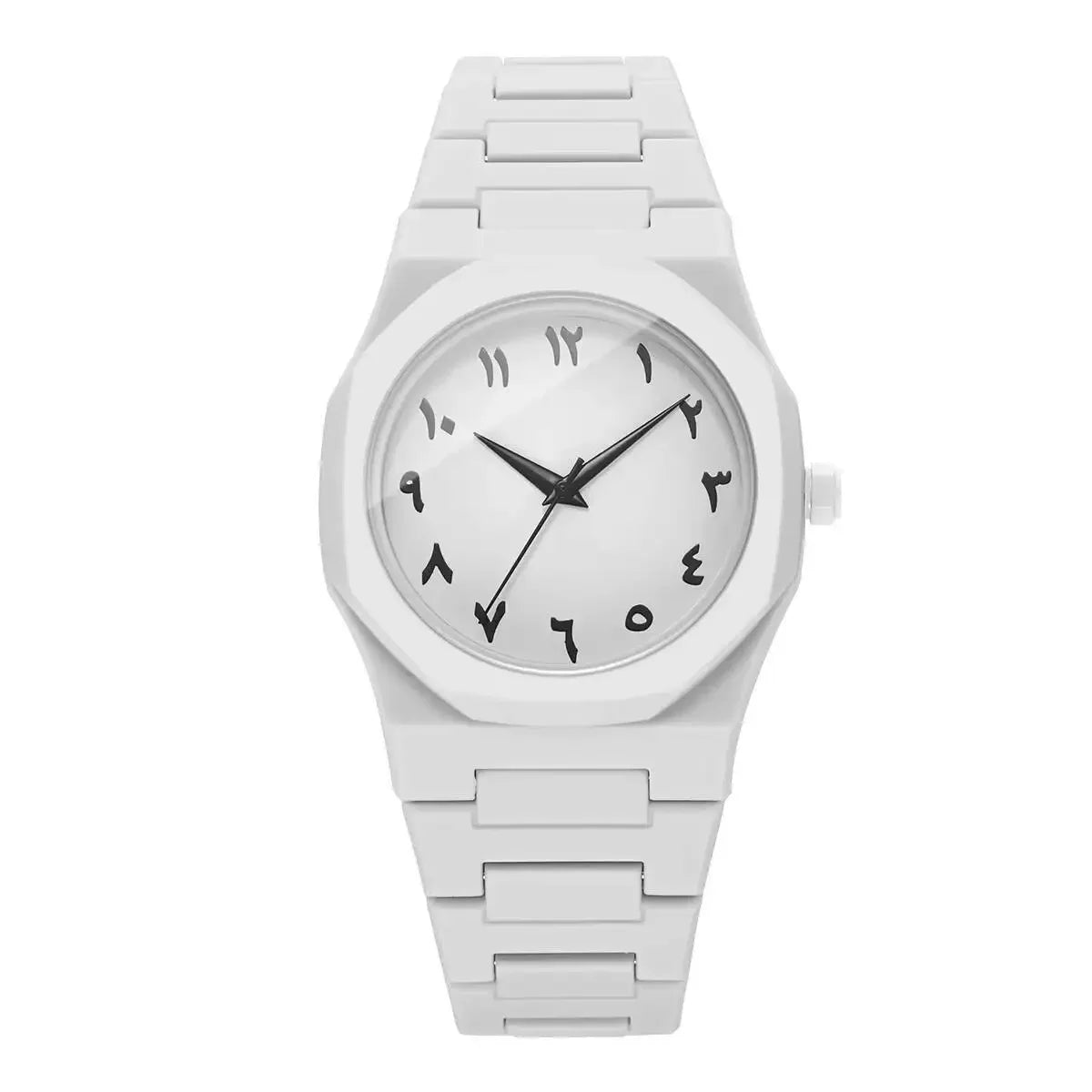 Moda pulseira de plástico relógios masculinos casual esportes relógio de quartzo para homens reloj hombre (sem caixa) Qme white
