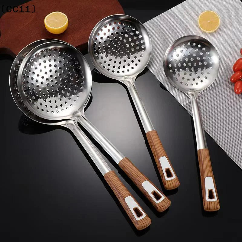 Thickened Stainless Steel Colander Filter Spoon Multifunctional Oval Qme