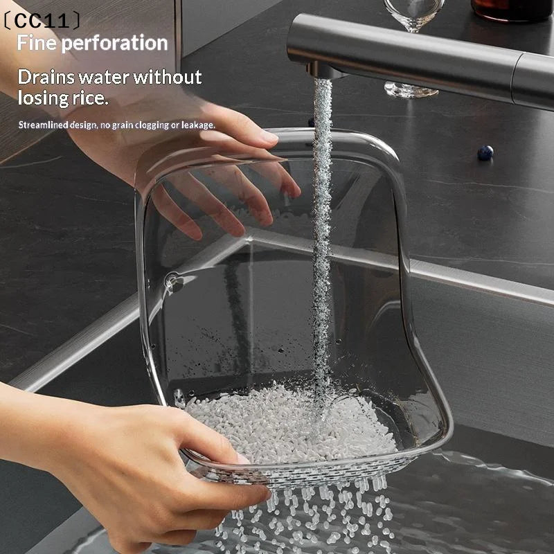 Multipurpose Clear Colander Basket Washing Draining Fruits Vegetables Qme