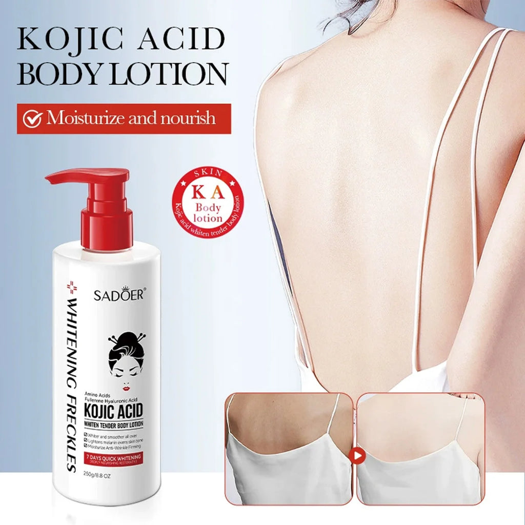 Kojic Acid Whitening Body Lotion Moisturizing Brighten Skin Essential Qme