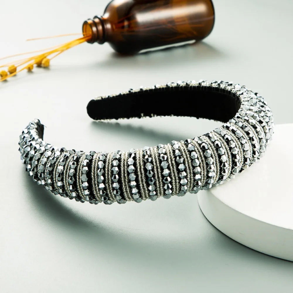 Luxury Elegant Baroque Crystal Headband Beads Blingbling Sponge Qme Style 9
