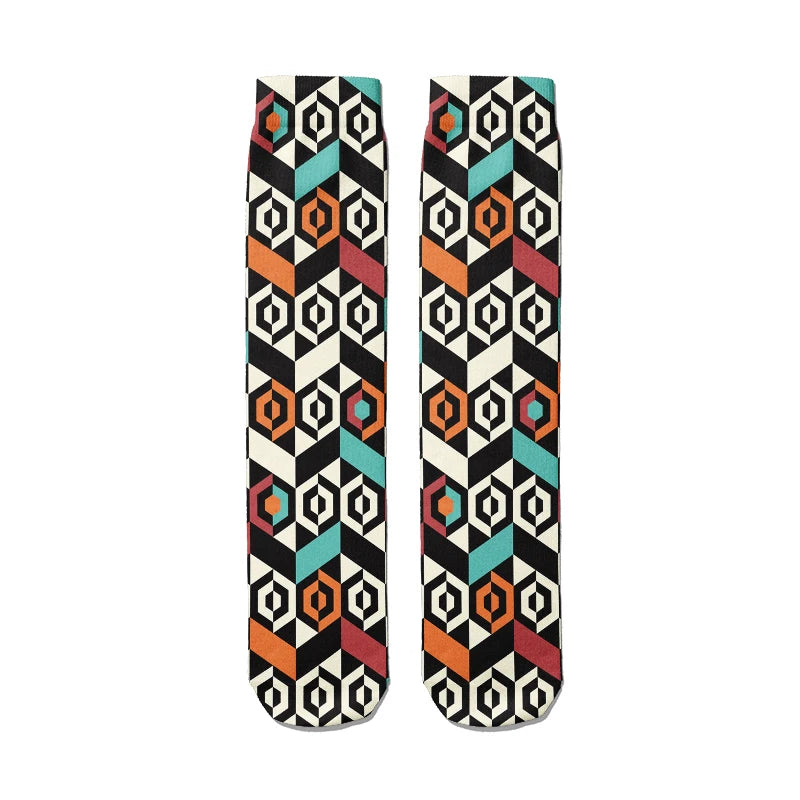 Classic Women Socks Casual Comfortable Puzzle Happy Business Party Qme style12 One Size