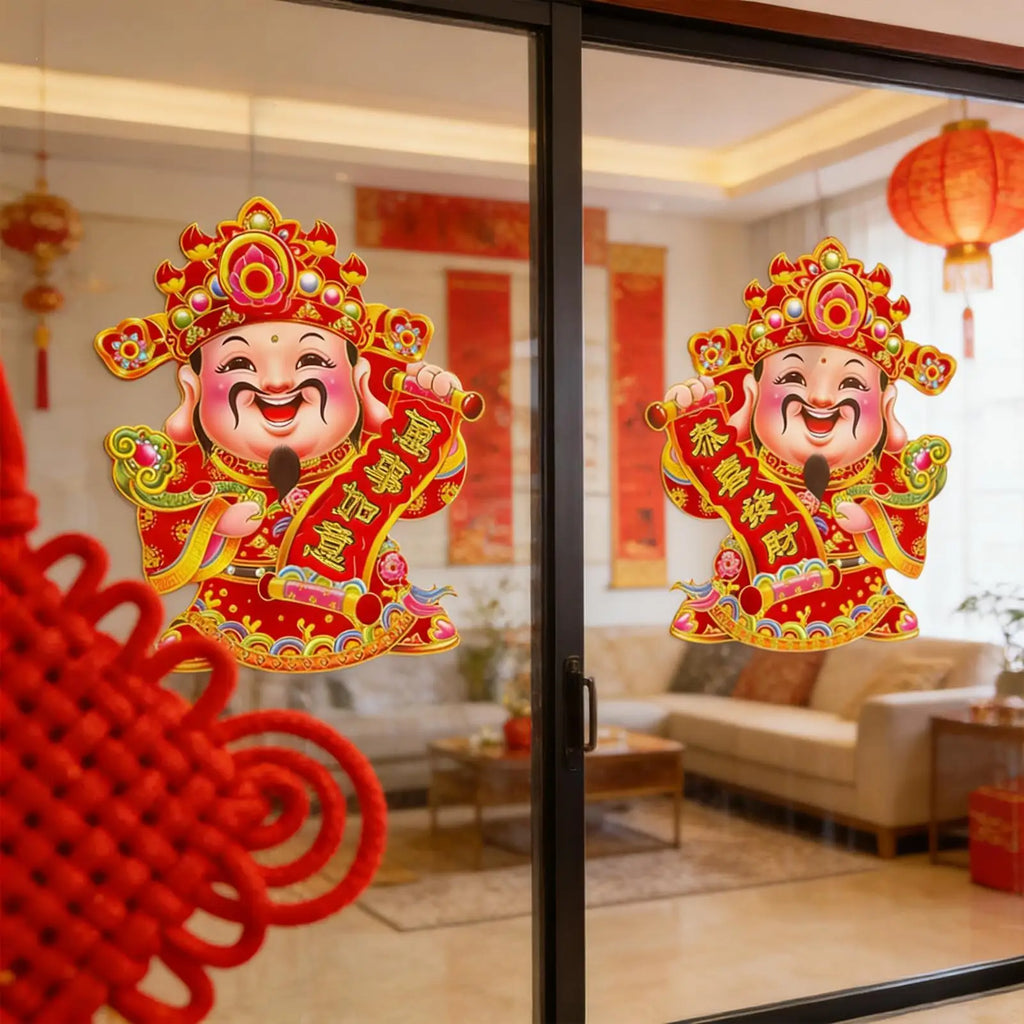 Happy New Year Stickers Blessing Decals Blessing Door Sticker for Family Home Spring Festival Lunar New Year Window Decor Qme