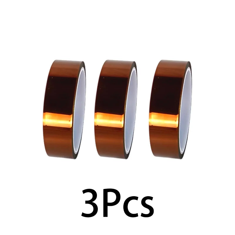 33M 3mm-50mm Printer Parts High Temperature Resistant Heat BGA Polyimide Insulating Thermal Insulation Adhesive Tape Qme 3rolls 20M 6mm
