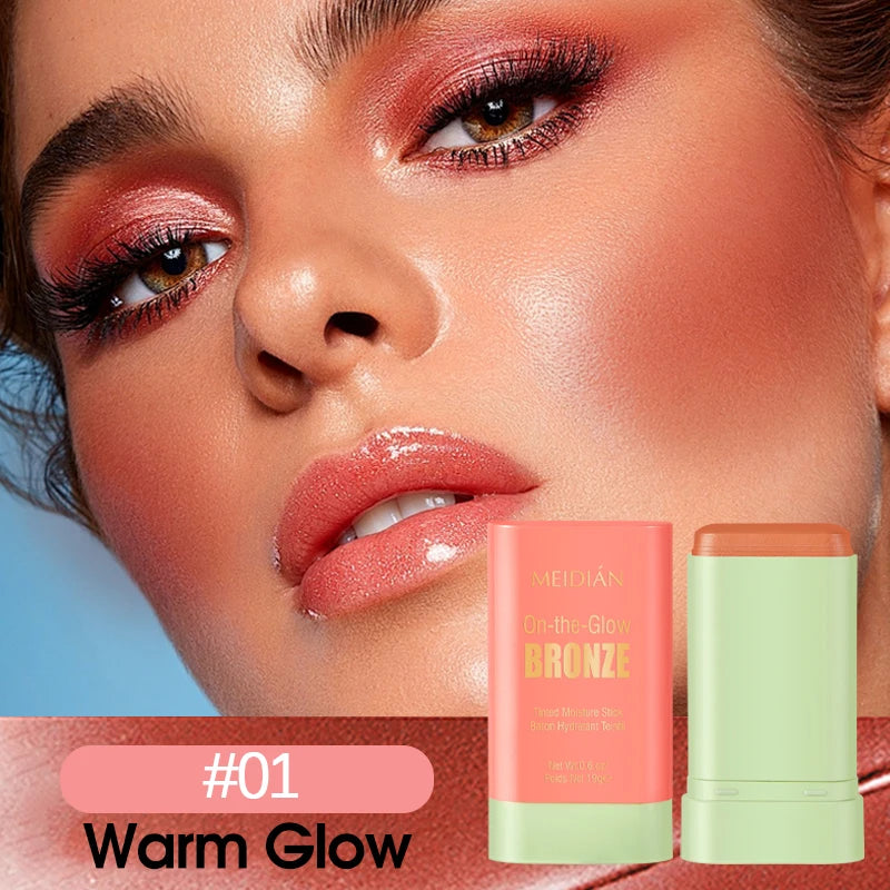 Durable Waterproof Powder Blusher Stick Vibrant Multi Options Rich Qme 01 Warm GLOW