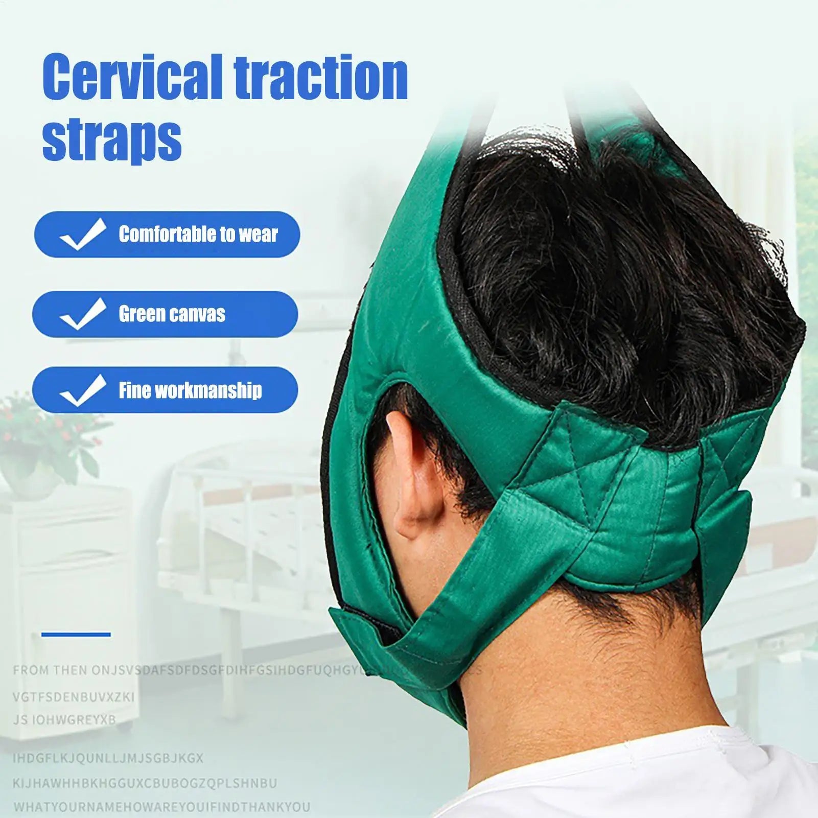 Neck Stretcher Strap Cervical Neck Traction Harness Adjustable Suspension Neck Stretcher with Steel Ring Fixation for Home Use Qme
