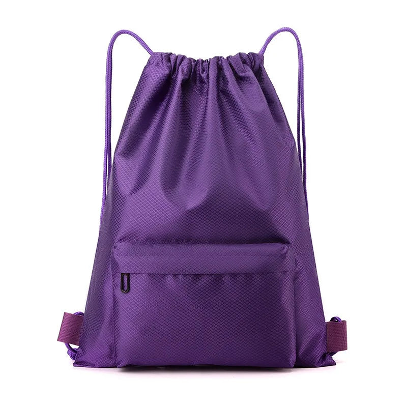 Football Drawstring Gym Bag Large Capacity Multi-color Sports Qme Purple
