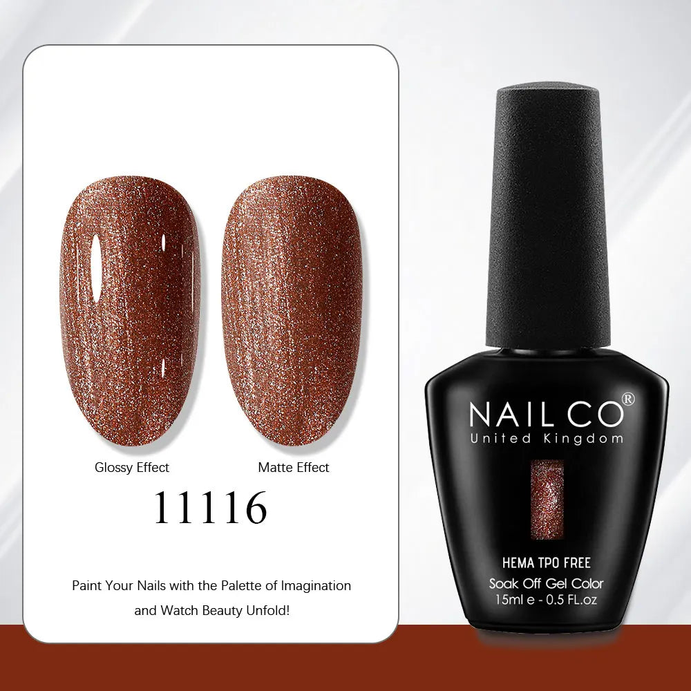 NAILCO Gel Nail Polish Nails Semi-permanent UV Varnish Glitter Glass