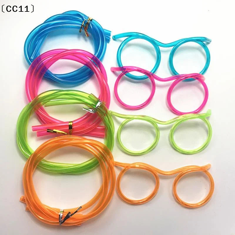 Funny Straw Glasses Flexible Drinking Tube Novelty Entertainment Qme