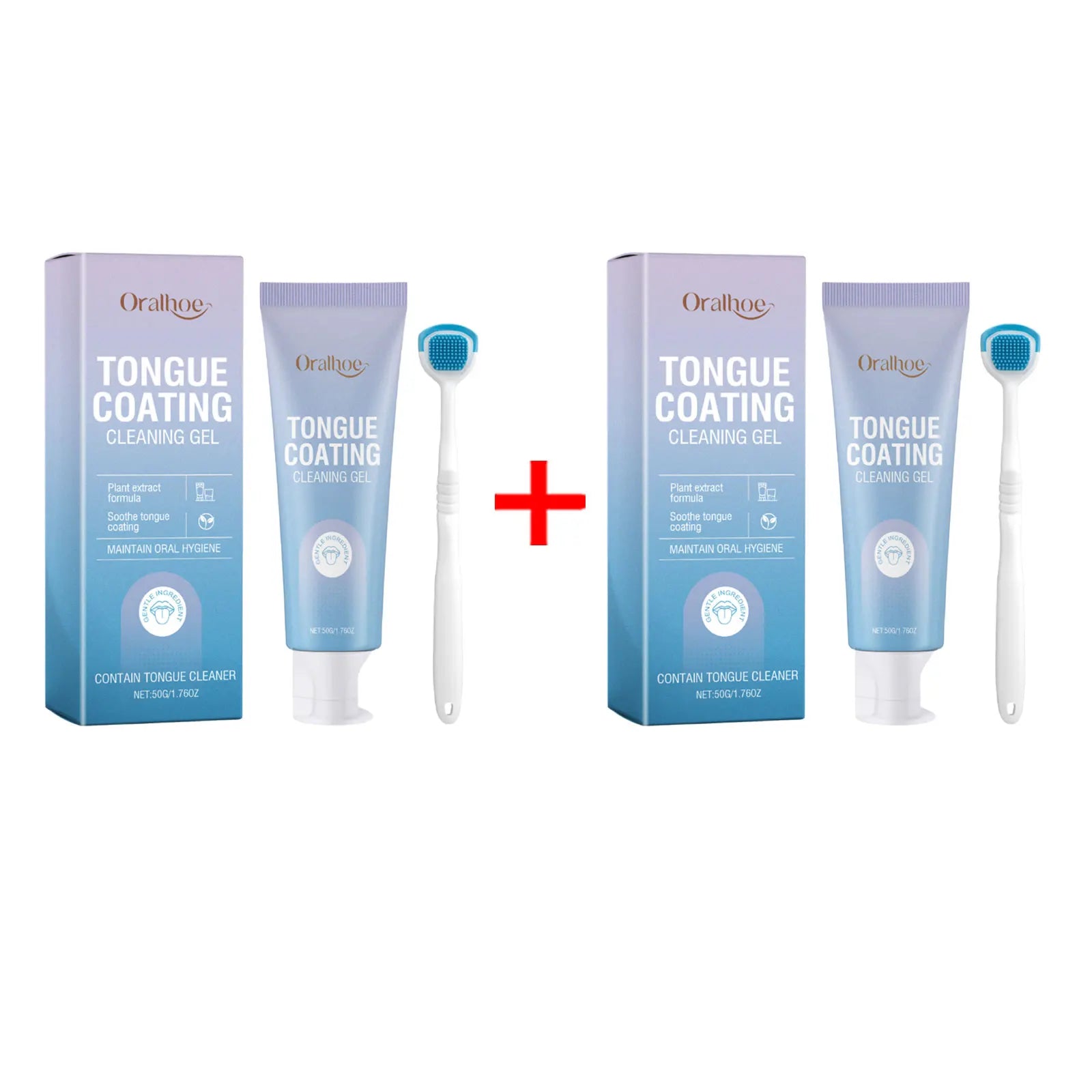 Tongue Cleaner For Remove Tongue Coating Inhibit Oral Bacteria Improve Bad Breath Freshener Tongue Cleansing Gel Toothbrush Set Qme 2Sets Tongue Ceaner