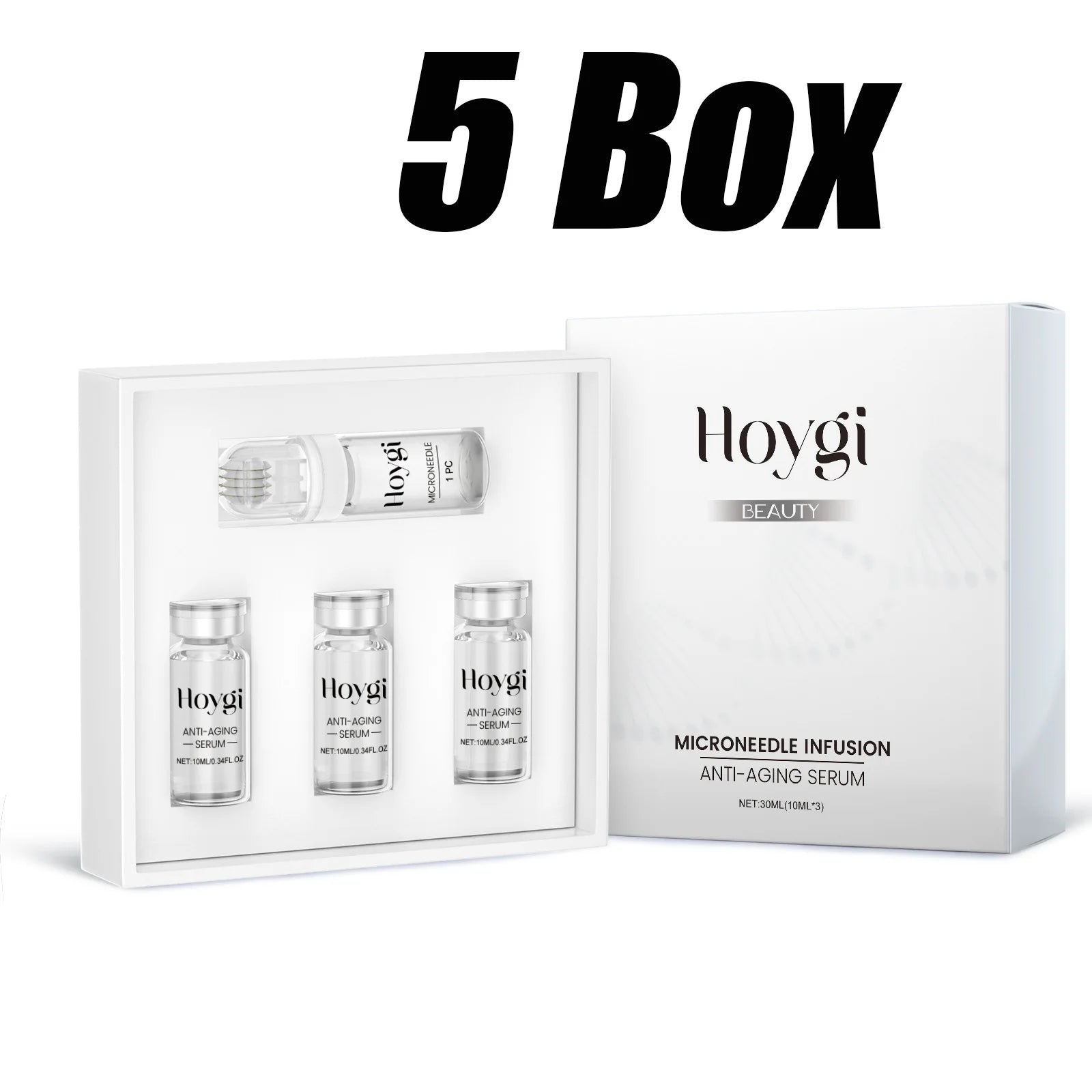 Hyaluronic Acid Essence Skin Care Roller Set Tightening Massage Facial Skin Smoothing Nourishing Improve Rough & Matte Skin Qme 5 Boxed