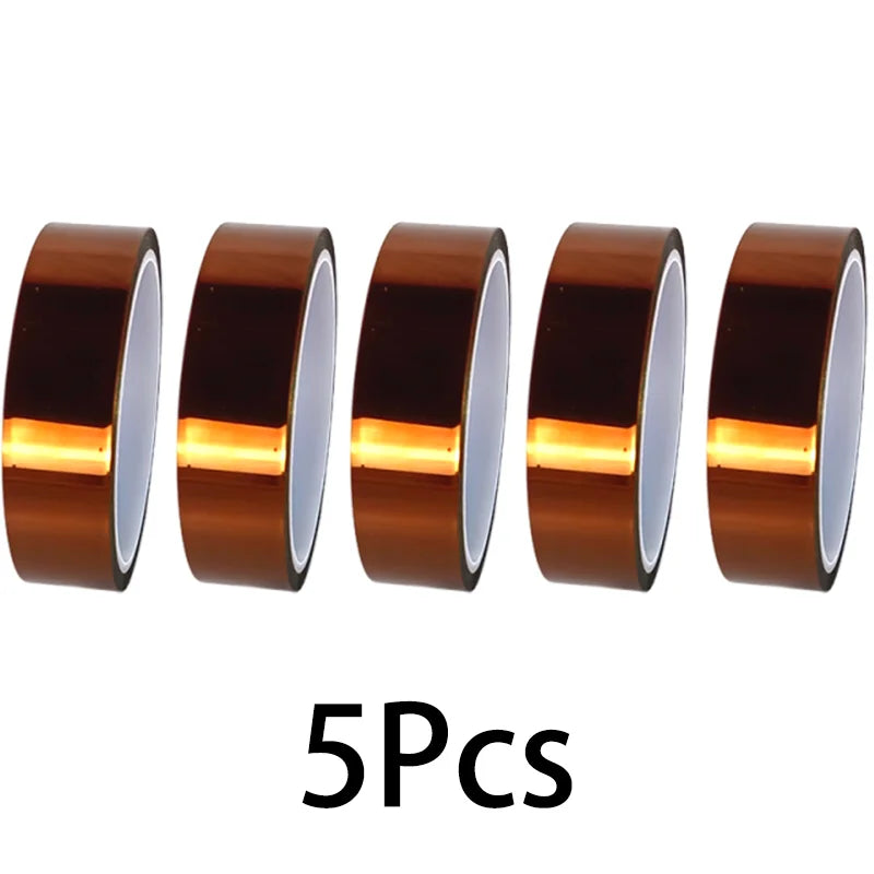 33M 3mm-50mm Printer Parts High Temperature Resistant Heat BGA Polyimide Insulating Thermal Insulation Adhesive Tape Qme 5rolls 33M 30mm