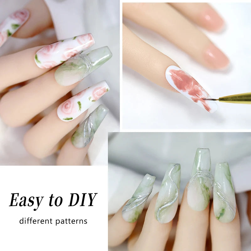 Arte Clavo Blossoming Gel Polish Nail Art Transparent Watercolor Qme