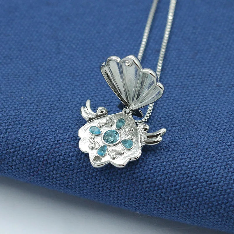 Seven Princess Shell Necklace Cosplay Anime Mermaid Melody Pichi Pichi Pitch Women Pendant Neck Decoration Jewelry Festival Gift Qme Sky Blue