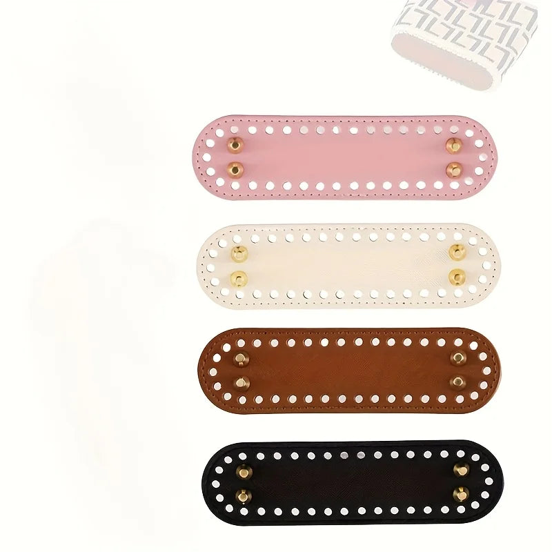 Single PU Oval Bag Bottom Plate 18*5cm With Anti-wear Metal Feet DIY Knitting Crochet Handbag Base Sewing Craft Supplies Qme