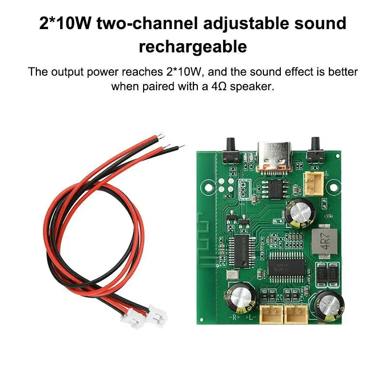 2 10W Dual Channel DC 5V 3 7V TWS Bluetooth Amplifier Board Easy Qme Default Title