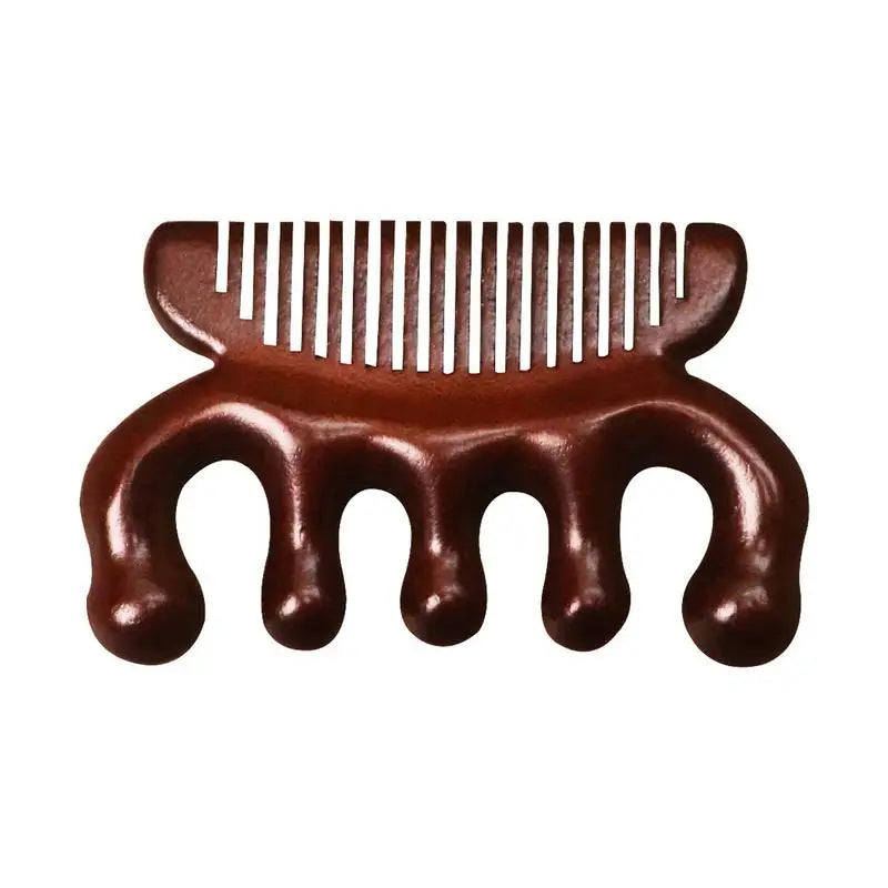Sandalwood Comb Head Massager Five Tooth Whale Scalp Scraping Body Qme